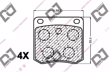 Комплект тормозных колодок DJ PARTS BP1445